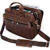 STILORD Alexander Borsa da lavoro in pelle uomo donna Grande borsa porta documenti e PC Ventiquattrore da ufficio Cartella per la scuola borsa a tracolla Colore:cognac marrone scuro