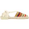 ALPARGATUS - Espadrillas Valenciana piatta con design a righe e chiusura a nastro (calzature fatte a mano in Spagna), Multistrisce, 40 EU