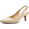 Greatonu Slingback Donna Scarpe Eleganti Decollete con Tacco Medio a Gattino e Punta, Gold-O EU 41