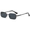 HPIRME Occhiali da sole con lenti a forma di oceano in stile rettangolo piccolo Occhiali da sole vintage da donna Occhiali da sole, c1 nero grigio, taglia unica