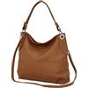 AMBRA Moda Borsa da donna di vera pelle, borsa a spella GL012 (cuoio)