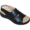 Benexa Donna 8462 Nero Sandalo comodo Alluce Valgo Sottopiede Estraibile Chiusure a Strappo
