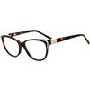 FERAVIA Occhiali da donna classica montatura vintage cat-eye con strass Lenti trasparenti vintage alla moda（Havana colore marrone）