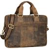 STILORD "Andrew" Borsa Lavoro Pelle da Uomo Stile Vintage Ventiquattrore in Cuoio con Tracolla Borsa per PC 13,3 Pollici Colore:calais - marrone