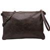 SH Leder Clara G396 - Borsa a tracolla / pochette in stile vintage, taglia media 33 x 22 cm, borse per donna, marrone scuro, Medium
