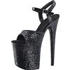 BeAUZQ Moda Donna Paillettes Dorate Tacchi Alti 20CM Tacchi a Spillo Sandali con Plateau Sexy Stripper Club Pole Dance Tango Rumba Scarpe da Ballo sociali di Grandi Dimensioni 34-46