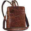 STILORD 'Sienna' 2-in-1 Donna Zaino e Borsa a Tracolla Pelle Vintage Borsa a Spalla Vera Cuoio Borsetta Casuale per Tempo Libero e Città, Colore:cannes - marrone