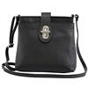 AMBRA Moda GL007 - Borsa a tracolla, borsa a spalla da donna in vera pelle (nero)