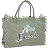 Miss Beach - Borsa da Spiaggia Con Chiusura Zip per Vacanze, Borsa Mare | 29 Litri di Volume - Tracolla in Tela, borsa da picnic in Tela