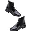 TOGEVAL 1paio Stivaletti Eleganti Vernice Nera Con Spesso Stivaletti Comodi e Versatili Per Occasioni Diverse Con Fodera Singola
