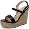 Gicoiz Espadrille Zeppas Donna Classico Plateau Embroiderosso Sandal