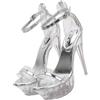 WRITWAA Sandali con Alto Trasparente Scarpe Stivali Piattaforma Tacchi Grossi con Plateau Sandalo Sandali a Punta Chiusa Dito del Piede Sandali Uomo Transparent Tomaia: PVC