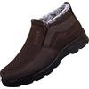 Generisch Scarpe invernali da uomo con calda imbottitura, racchette da neve da uomo senza lacci, scarpe da trekking, scarpe da trekking, scarpe da esterni, stile vintage, tinta unita, classiche e comode, a, 44