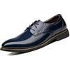EDITCOZY Scarpe da uomo stringate Oxford Formale in pelle Brogue Derbys, Blu, 42 2/3 EU