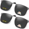 Epavouos - Occhiali da sole clip-on polarizzati UV400 antiriflesso con lenti Laser Edge Design unisex, nero + nero., 47mm*62mm