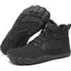 Mishansha Scarpe Invernali Barefoot Uomo Donna Stivali Neve Comode Caldo Stivaletti Inverno Antiscivolo Flessibile Scarponcini con Imbottitura Calda, Nero 48EU