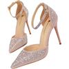ticticlily Decollete Donna Scarpe con Tacco Alto10 cm Eleganti Tacchi con Strass Scintillanti Cinturino alla Caviglia A Rosa 39 EU