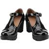 Generic7 Scarpe Mary Jane da Donna Vintage Brogue in Pelle Verniciata Patchwork T-Bar Cinturino con Fibbia Scarpe in Pelle Décolleté con Tacco Medio a Blocco Leggero per la Festa