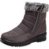 Generic Stivali invernali da donna foderati - Stivali da neve con zeppa impermeabile Stivali invernali corti Stivali termici antiscivolo alla caviglia leggeri e comodi per il tempo libero caldi, grigio., 41