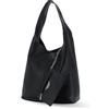 MARINA GALANTI, Borsa Hobo Donna in 100% Vera Pelle Martellata, Made in Italy, 40x37x14 cm, Nero, Chiusura con Zip, Manico 26 cm, Pouch Interno