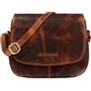 STILORD "Savannah" Borsetta Donna Tracolla Pelle Stile Vintage Borsa Sottile Pratica Classica con Cerniera in Cuoio Colore:marrone medio