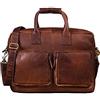 STILORD Henri Borsa ufficio lavoro in pelle Cartella uomo donna con tracolla Porta documenti e PC 15.6 pollici Grande in cuoio Colore:cognac marrone scuro