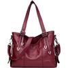 DEERWORD Donna Borse a Mano Borsa a Spalla Elegante Grandi Firmate Marca Tracolla Antifurto PU pelle 5369 1 pz Vino Rosso