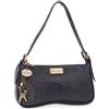 Catwalk Collection Handbags - Borsa a Spalla Picolla - Borsa a Mano da Donna - Borsetta da Sera - Pelle Effetto Crocodile - Celine - Nero
