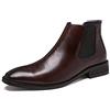 Generic11 Stivaletti Chelsea da Uomo Eleganti Stivali a Punta Impermeabili in Pelle retrò Stivaletti Antiscivolo Elasticizzati da Ufficio