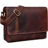 STILORD Davis Borsa Messenger in Pelle 13 Pollici | Borsa Vintage per Laptop | Borsa a Tracolla per Università, Ufficio, Libri | Vera Pelle Colore:siena - marrone