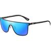 DUCO Occhiali da sole uomo polarizzati quadrati occhiali da sole per uomo in fibra di carbonio tempio occhiali da sole per guida pesca golf DC8209, Lente Revo Blue Frame Nero, 144