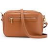 Mauro Pelletteria Borsa donna tracolla media, borsa donna tracolla due scomparti, borsa in pelle donna con tracolla regolabile, Made in Italy, Modello Grace, Cuoio