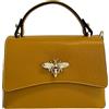 Modarno borsetta donna a tracolla in vera pelle con chiusura ad Ape 20x7x14 cm (Senape)