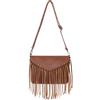 SENDEFN Borsa Tracolla Donna, Franges Borsa a Spalla in Pelle Vegana, Vintage Occidentale Tassel Hobo Bag con Cinturina Regolabile