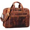 STILORD Borsa Business Pelle Uomo Cognac - Ampia Borsa per Laptop da 15,6 Pollici - Borsa a Tracolla Vintage in Pelle di Vacchetta Nelson