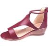 Generic Sandali Donna Estive con Zeppa Plateau Eleganti Toe Zipper Scarpe Piattaforma Sandals Solid Open Colore Casuale Estate Donne Sandali Donna Nero Basso Scarpe Comode Per Taglia 38