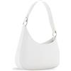 MARINA GALANTI, Borsa Hobo Piccola Donna in Vera Pelle, con Tracolla Aggiuntiva Regolabile e Removibile, Chiusura a Zip e Taschine Interne Multiuso, Made in Italy, Bianco