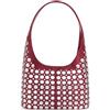 HiTotes Borsa hobo in pelle vegana con borchie, da donna, borsa a tracolla Y2K, borsa a tracolla borgogna portoghese borgogna