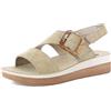 inblu Sandali Donna con Fibbia e Chiusura Regolabile a strappo, Plantare in Vera Pelle e Suola Bicolore, Sabbia, 40