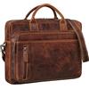 STILORD 'Syd' Borsa Business Pelle Uomo Donna per Portatile 13-14 Pollici Borsetta a Tracolla Vera Cuoio Cartella Vintage per Lavoro Viaggi e Ufficio, Colore:salerno - marrone