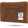 Baur since 1976 Baur borsa in vera pelle - porta laptop per 13,6 pollici - sleeve sottile per notebook - borsa business artigianale - dimensioni max. 31cm x 24cm (Pelle di bufalo marrone)