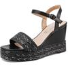 QUEEN HELENA Zeppe Sandali Alti Platform con Cinturino Casual Donna ZM9916