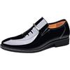 BedEux Scarpe Eleganti Uomo, Scarpe Uomo Eleganti, Scarpe da Lavoro in Pelle Verniciata da Uomo, Mocassini Slip-on Casual con Suola in Gomma Antiscivolo da Uomo A Punta (Color : Black Perforated, Size : 42