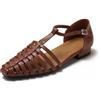 LarDorLin Spiaggia Sandals Donna Chiuse Davanti Pantofole Tacco Basso Mules Braid Ciabatte Estate Alla Schiava Strappy Romano Flip Flops Marrone Numero 40 EU (41 Cn)