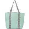 styleBREAKER Borsa da Spiaggia Donna in Paglia di Carta | Motivo Azteco Intrecciato | Borsa Estiva con Cerniera e Tracolla | Modello 02012409, colore:Turchese