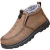 Generisch - Stivali invernali da uomo senza lacci, scarpe da neve da uomo con fodera, stivali invernali slip-on, scarpe da neve antiscivolo, scarpe da escursionismo high-top, scarpe da trekking