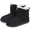 GURGER Stivaletto Pantofole Invernali da Casa Uomo Donna Ciabatte Alte Chiuse Calde Peluche Lana Nero 42 43