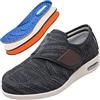 Möge Scarpe Comode Anziani Scarpa Uomo Scarpe Uomo Pianta Larga Scarpe Uomo con Strappo Estive(Black Gray,43 EU)