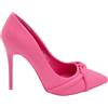 Malu Shoes Decollete Scarpa Donna a Punta in Pelle Fucsia con Nodo in Rilievo Tacco Sottile 12 cm Elegante Evento Cerimonia