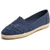 Feversole Round Toe Lace Ballet Crochet Flats,Scarpe comode e Traspiranti da Donna all'Uncinetto Tela Marina Militare Maglia Uncinetto Juta 37 EU